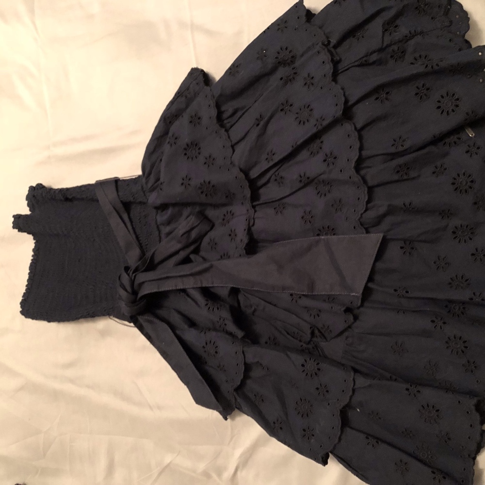 Navy Blue Strapless Dress
